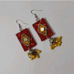 Red &amp; Yellow Ethnic Earrings