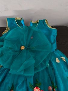 Beautiful Teal Lehenga Choli with Floral Embroider