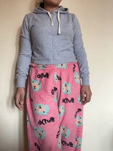 Campus Sutra Grey Cropped Hoodie