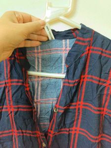 Classic Plaid Long Sleeve Kurti
