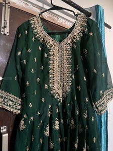 green garara frock set