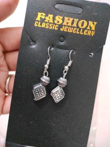 Boho Silver-Tone Pendant Necklace &amp; Earrings Set