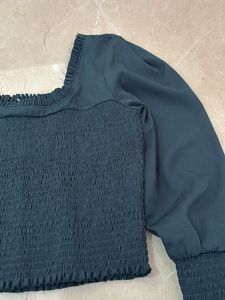 Smocked Square Neck Puff Sleeve Top