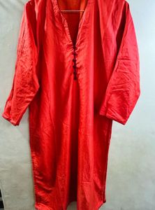 silk coral orange kurta