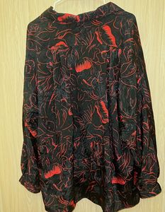 Unique Black &amp; Red Floral Shirt