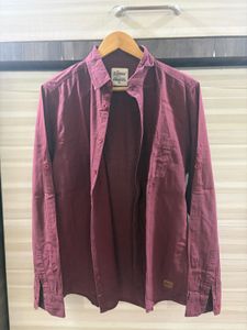 Men's Maroon Casual Shirt