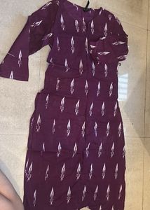 Purple Printed Kurta