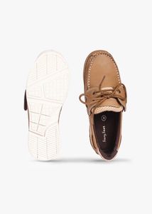 Boys Casual Brown Boat Loafers Size 9