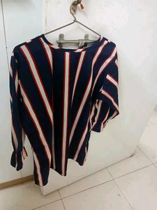 Striped Navy and White Top
