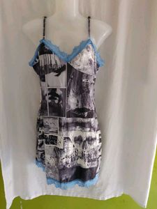 Shein Black and White Graphic Print Mini Dress