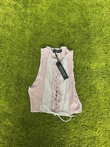 Lace-Up Crop Tank Top
