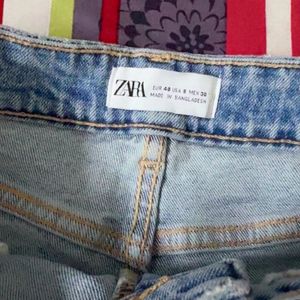 Zara Distressed Denim Shorts