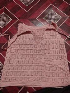 Chic Knitted Pink Tank Top
