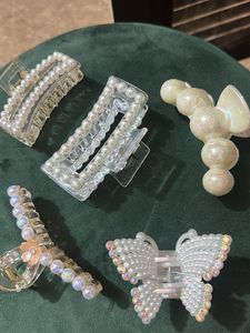 Pearl Hair Claw Clips Set