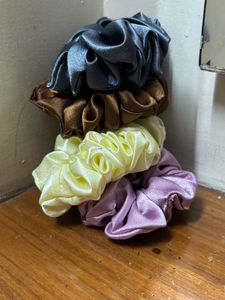 Set of 4 Satin Scrunchies
