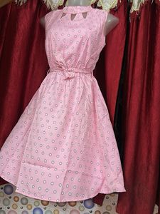 Chic Pink Polka Dot Dress