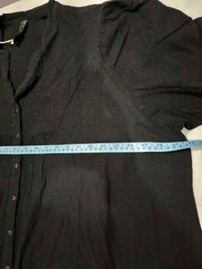 VETO Black Button-Up Top