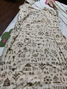 Gadwal cotton suit with tribal print