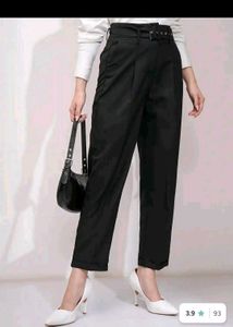 Chic Black Belted Trousers