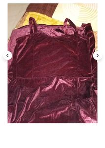 Elegant Burgundy Velvet Slit Dress