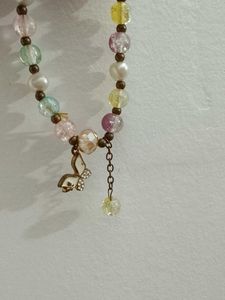 Colorful Beaded Bracelet with Butterfly Charm