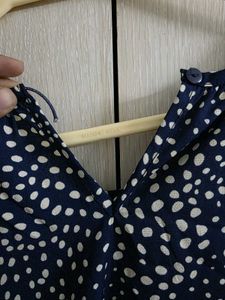 Stylish Navy &amp; White Dotted Top