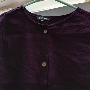 Elegant Purple Button-Up Blouse