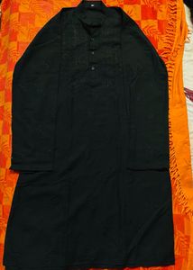 Men’s Black Embroidered Kurta