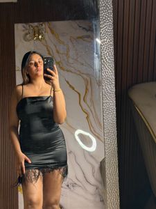 Satin Camisole with Feather Trim