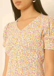 Floral Print Short Sleeve Dress
