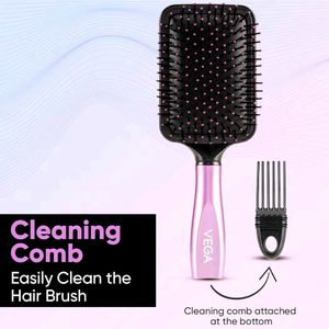 Vega Paddle Hair Brush with Cleaning Comb