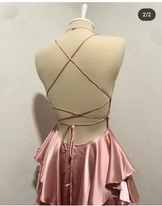 Satin Tiered Mini Dress