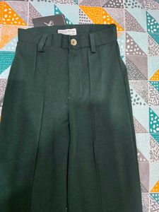 Stylish Green Wide-Leg Trousers