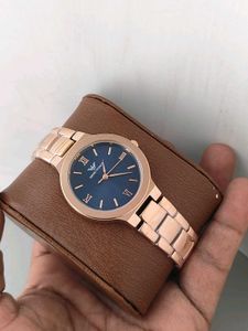 Emporio Armani Rose Gold Blue Dial Watch
