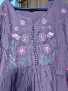 Beautiful Embroidered Purple Kurta