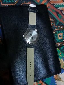 Classic Black Leather Strap Watch