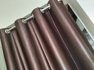 Stylish Tailor Stitched Brown Curtains - Set of 2