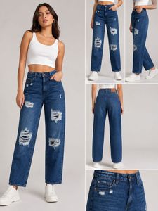 Distressed Blue Denim Jeans
