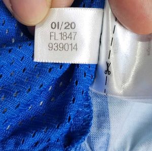 Adidas Blue &amp; White Striped Sleeveless Top