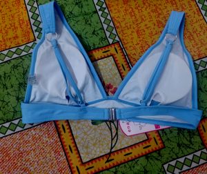 Light Blue Triangle Bikini Top