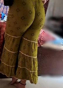 Flared Palazzo Pants with Tiered Design