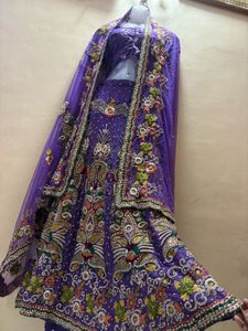Exquisite Purple Embroidered Lehenga Choli