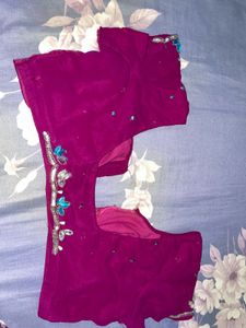 Purple Embellished Saree