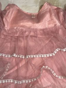 Pink Tiered Tulle Top