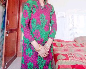 Woollen Floral Print Kurta