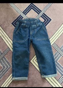 Girls' Denim Jeans and Colorblock Top Set