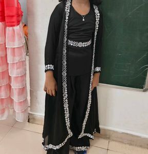 3 Piece Set 8 Years Girl Shrug Palazzo Top