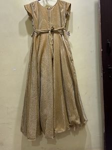 Elegant Gold Shimmer Maxi Dress