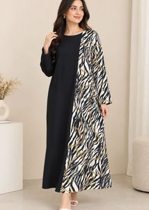 Stylish Black & Zebra Print Gown