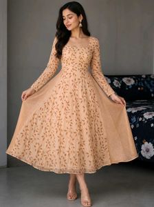 Elegant Peach Ethnic Gown